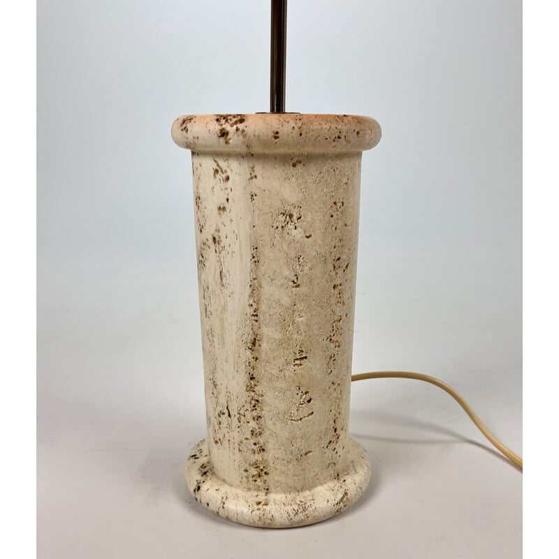 Mid century travertine and brass table lamp, 1960s