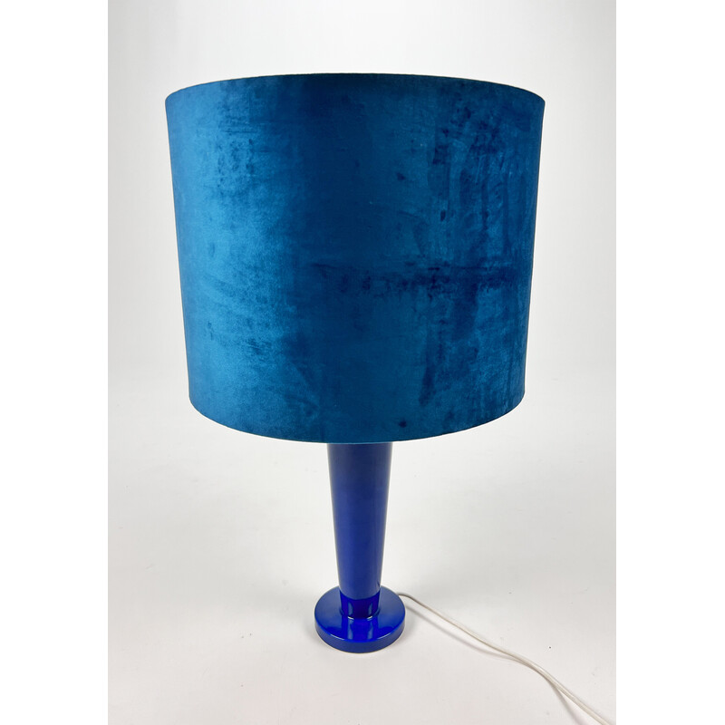 Vintage postmodern blue table lamp, 1980s