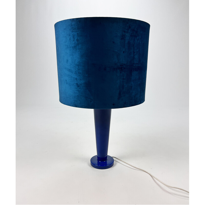 Vintage postmoderne blauwe tafellamp, 1980