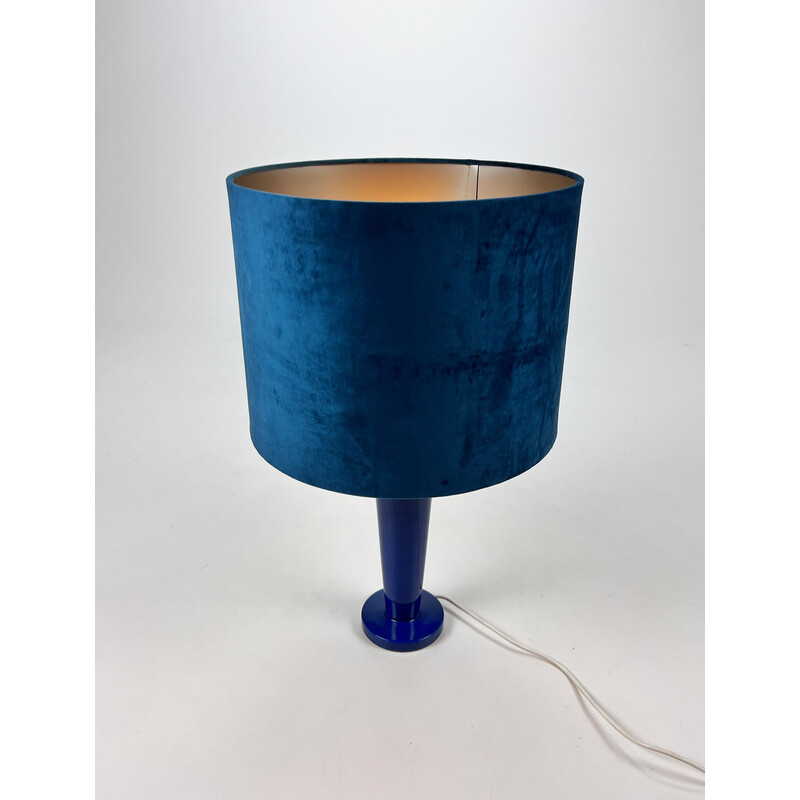 Lámpara de mesa azul postmoderna vintage, 1980