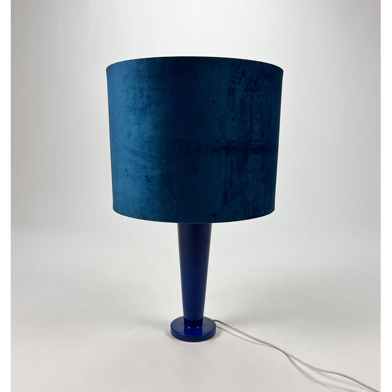 Vintage postmodern blue table lamp, 1980s