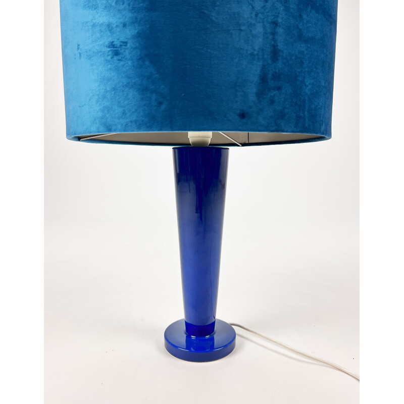 Vintage postmodern blue table lamp, 1980s