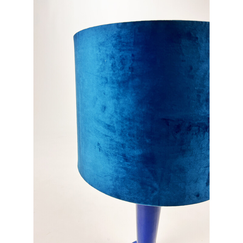 Lámpara de mesa azul postmoderna vintage, 1980