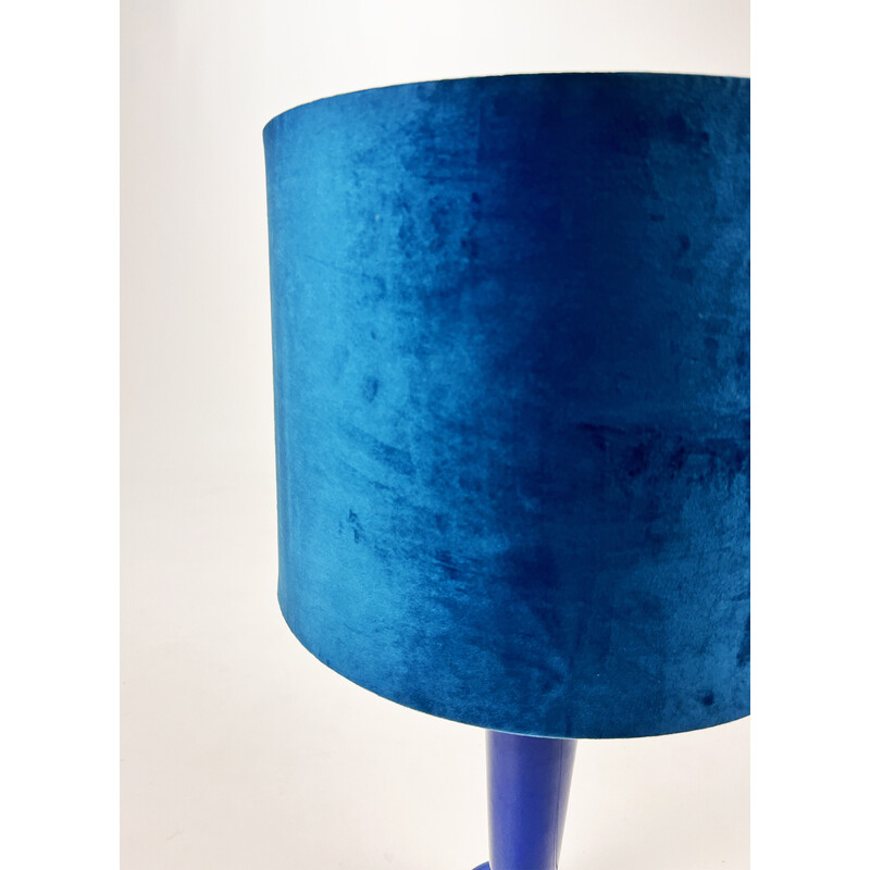 Lampe de table vintage postmoderne bleue, 1980