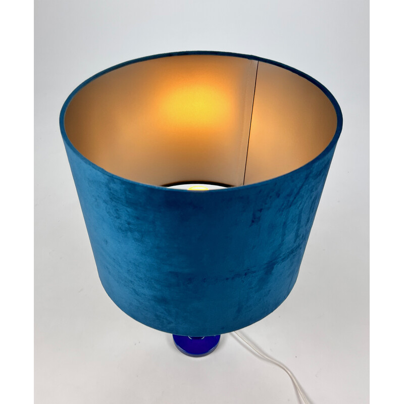 Vintage postmodern blue table lamp, 1980s