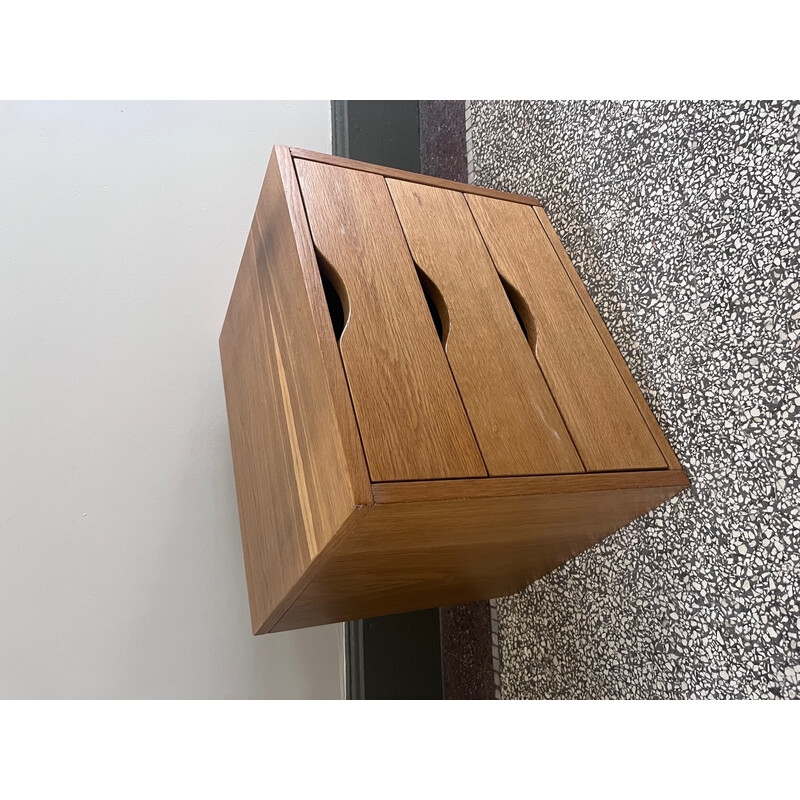 Vintage solid wood side table, 1970