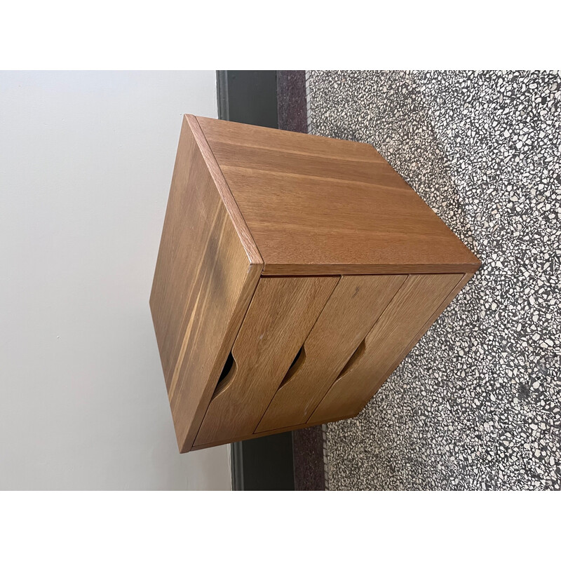 Vintage solid wood side table, 1970