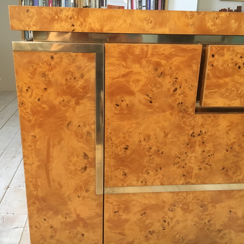 Vintage Sideboard aus Walnusswurzelholz von Jean Claude Mahey für Roche Bobois, 1970