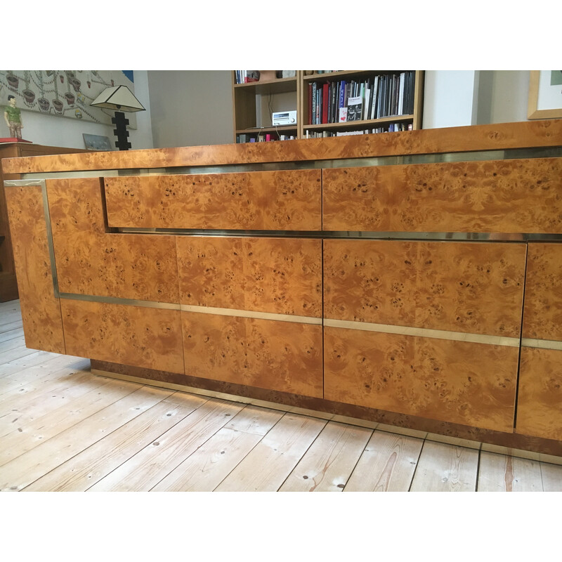 Vintage wortelnoten dressoir van Jean Claude Mahey voor Roche Bobois, 1970