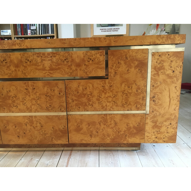 Vintage wortelnoten dressoir van Jean Claude Mahey voor Roche Bobois, 1970