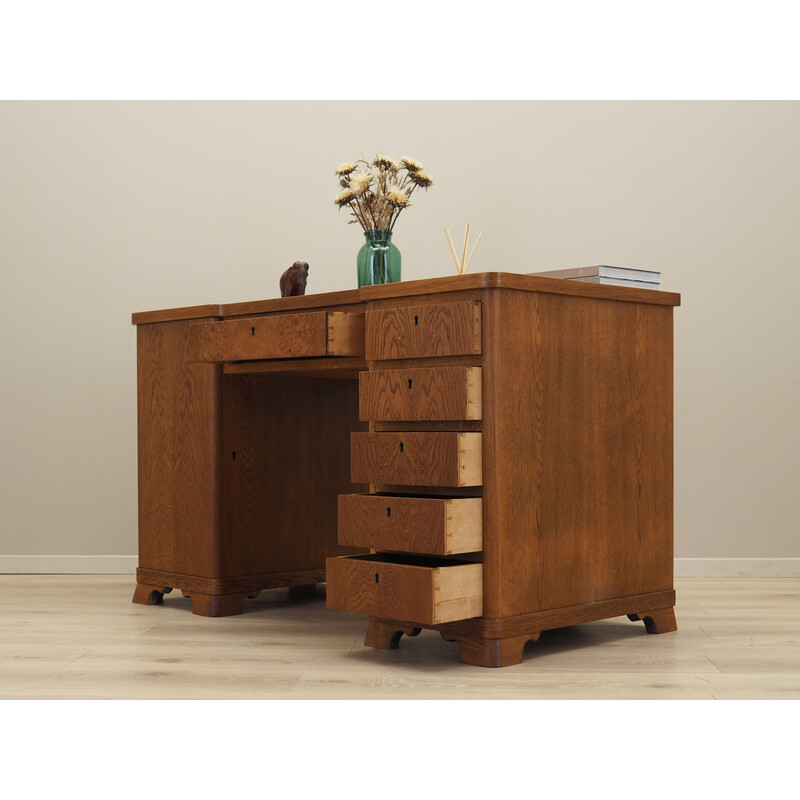 Vintage eikenhouten bureau, Denemarken 1960