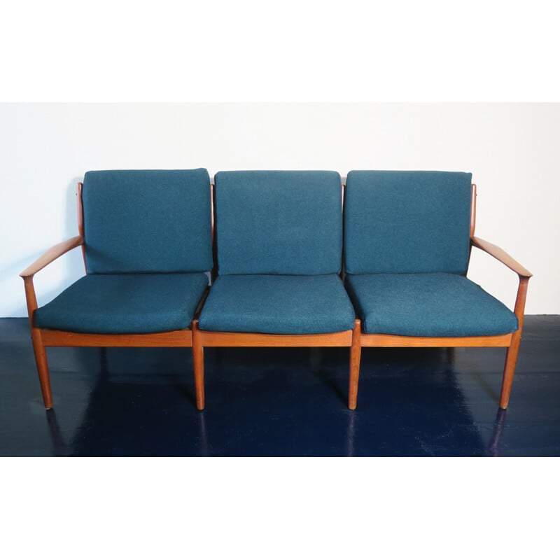 Mid-century Danish teak 3-seater sofa by Svend Age Eriksen for Glostrup, 1960s