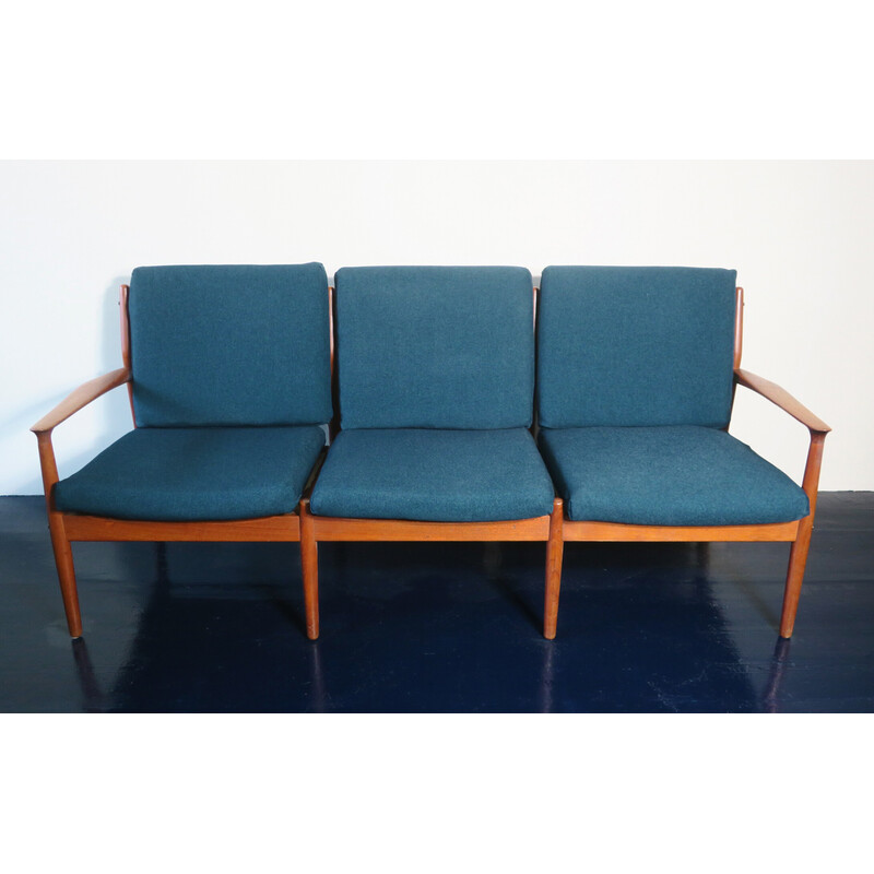 Mid-century Danish teak 3-seater sofa by Svend Age Eriksen for Glostrup, 1960s