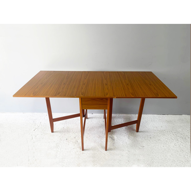 Mid century drop leaf dining table by Schrieber, 1970s