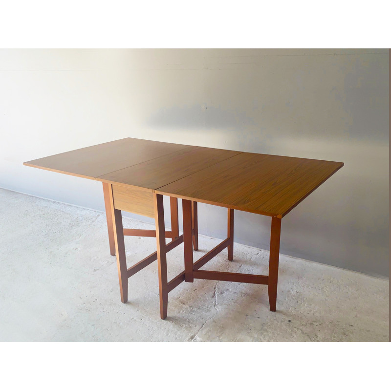 Mid century drop leaf dining table by Schrieber, 1970s