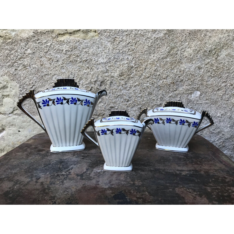 Service à café vintage en porcelaine de Limoges
