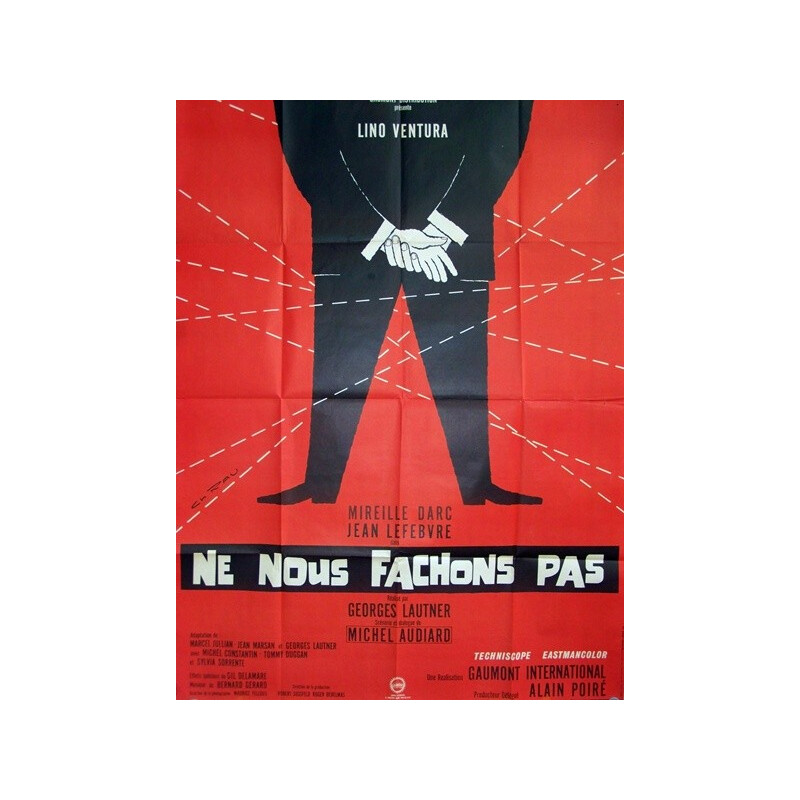 affiche cinéma vintage "ne nous fâchons pas" avec Georges Lautner - 1960