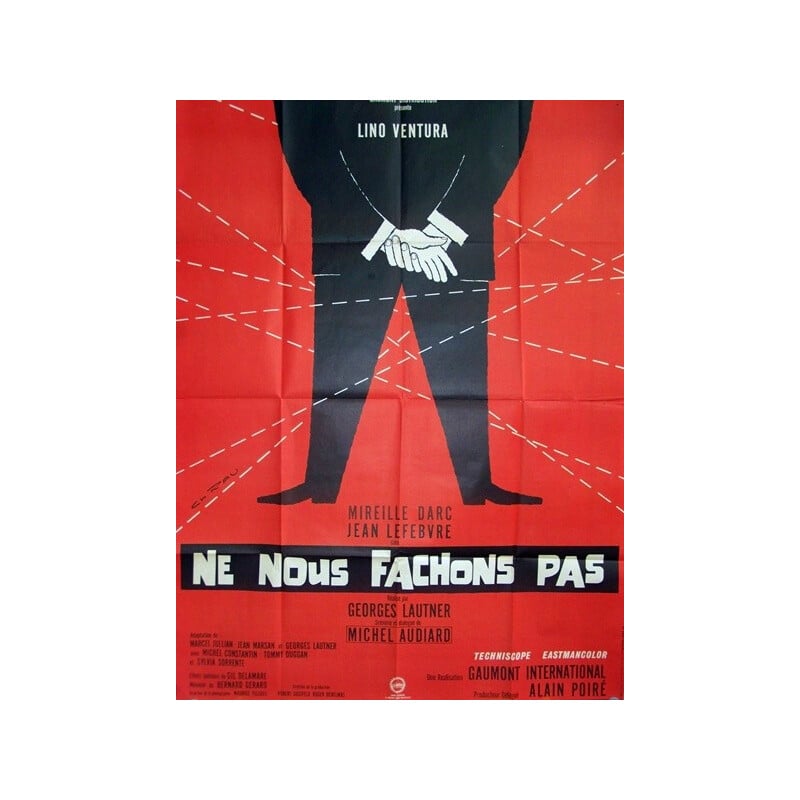 Original vintage poster "Ne nous fâchons pas" with Georges Lautner - 1960s