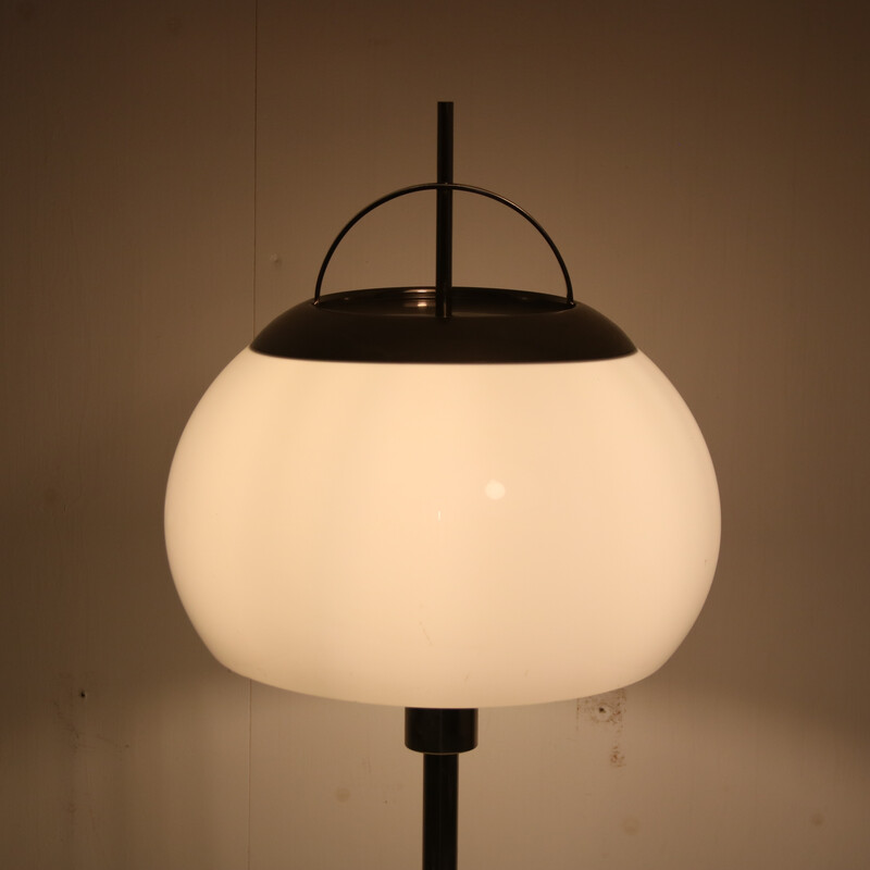 Vintage chrome with plexigass table lamp, Belgium 1970s