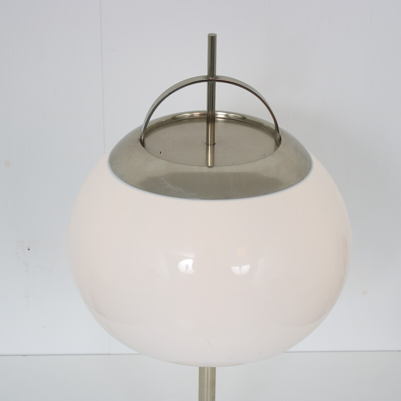 Vintage chrome with plexigass table lamp, Belgium 1970s