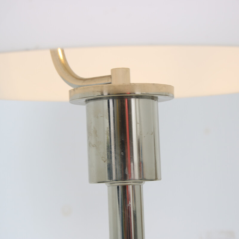 Vintage chrome with plexigass table lamp, Belgium 1970s