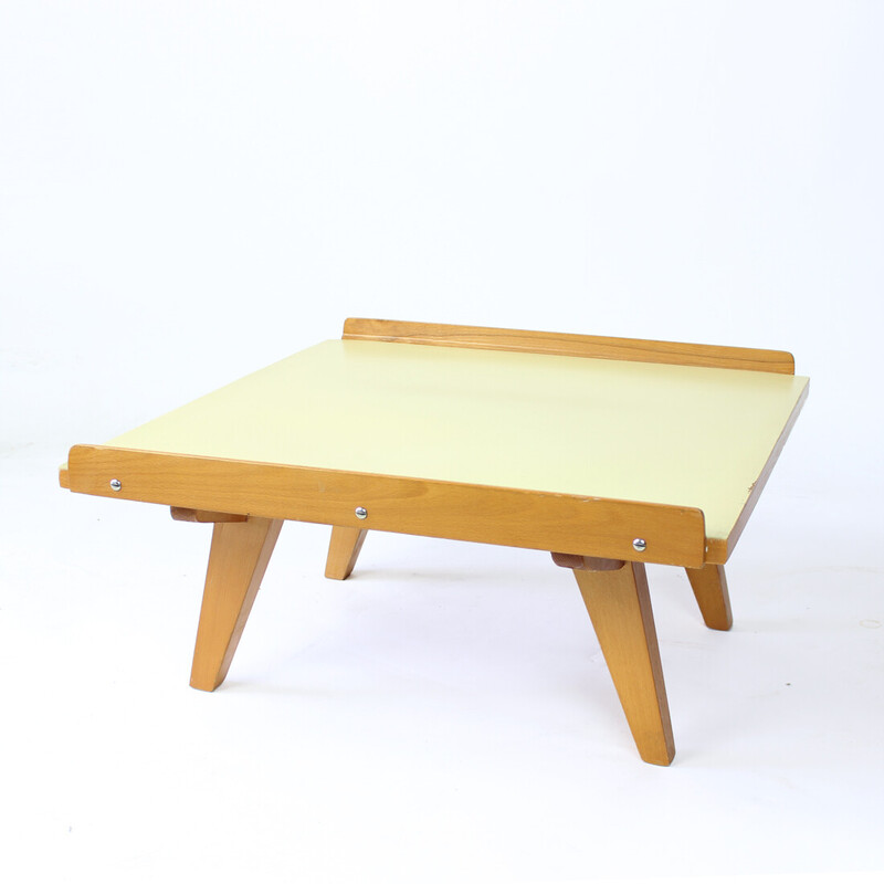 Vintage beechwood ottoman by Tatra, Czechoslovakia 1960s