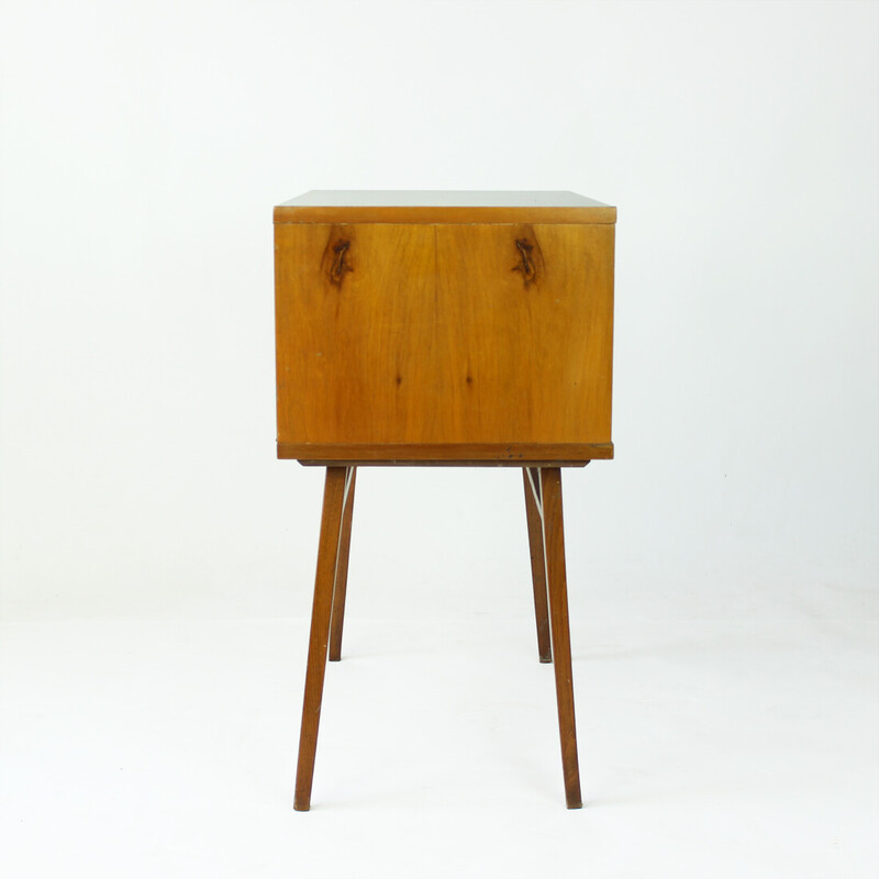 Vintage walnut and glass cabinet by Drevovyroba, Czechoslovakia 1969s