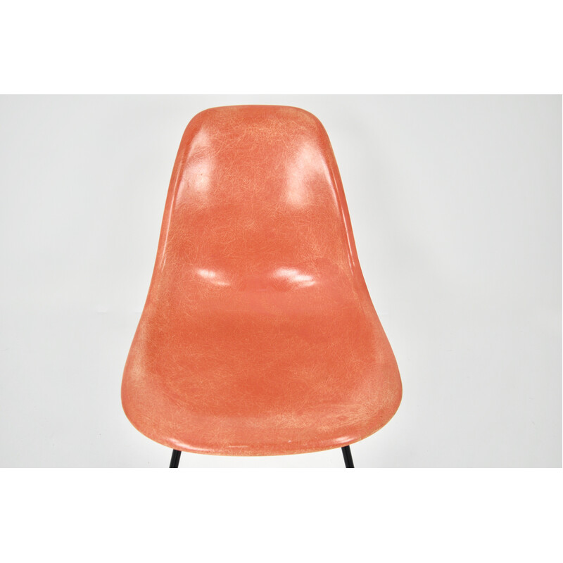 Vintage DSX Stuhl aus orangefarbenem Fiberglas von Charles und Ray Eames für Herman Miller, 1960