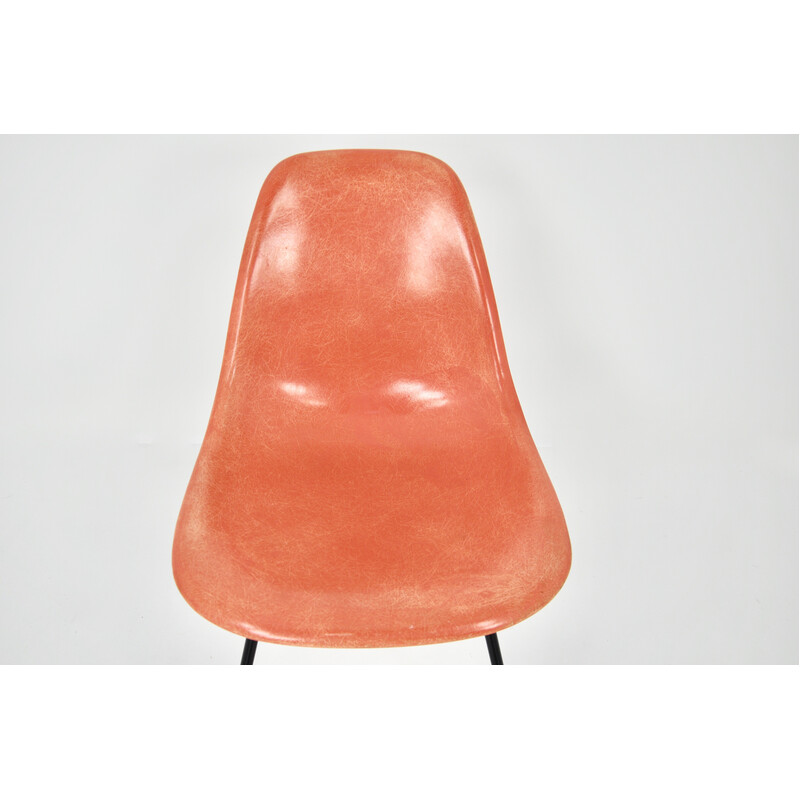 Vintage DSX stoel in oranje glasvezel van Charles en Ray Eames voor Herman Miller, 1960
