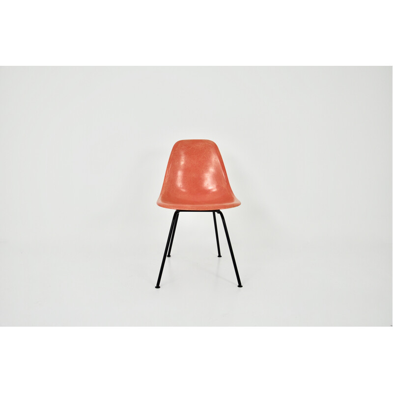 Vintage DSX orange fiberglass chair by Charles and Ray Eames for Herman Miller, 1960