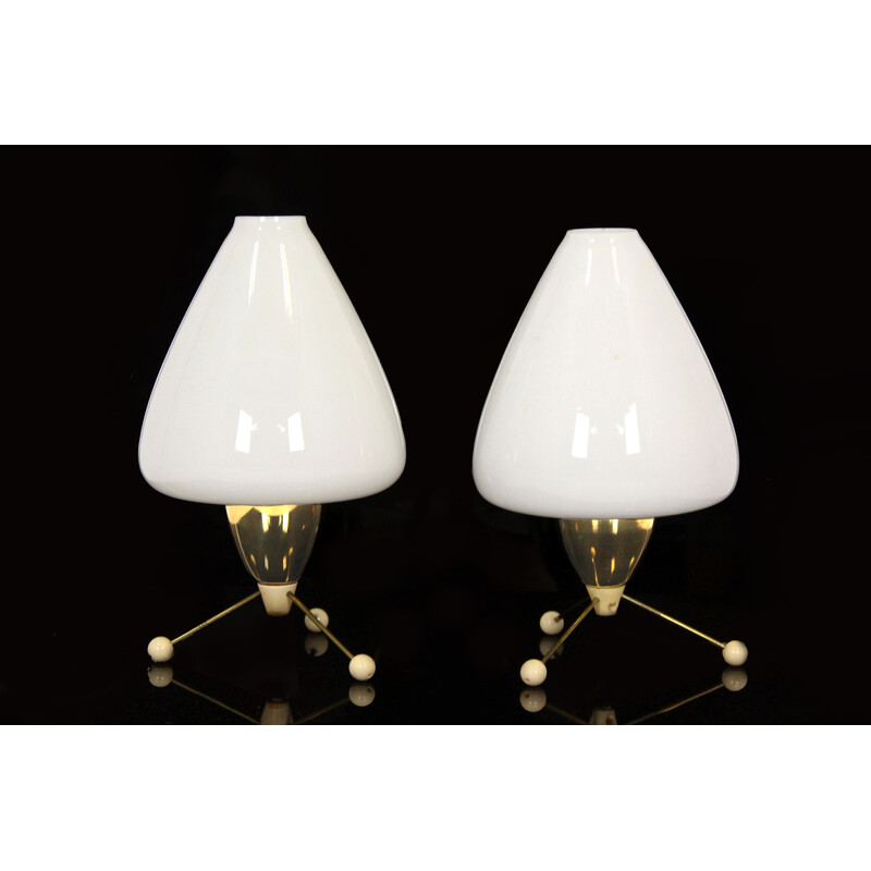 Pair of vintage Rocket table lamps, Czechoslovakia 1970s