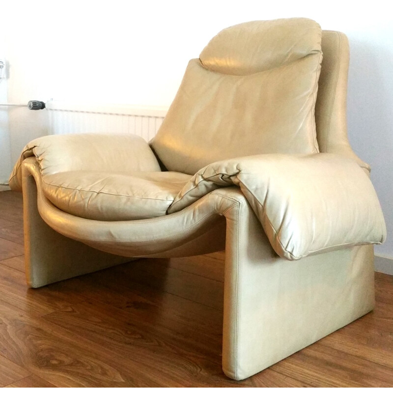 Fauteuil en cuir Saporiti, Vittorio INTROINI - 1970