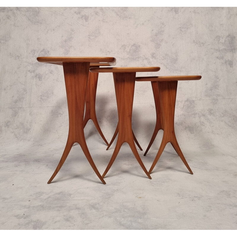 Tables gigognes vintage de Raphaël Raffel, 1955