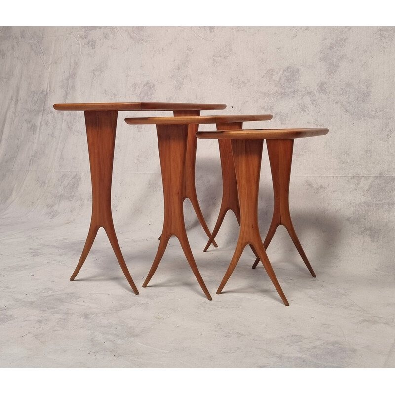 Vintage nesting tables by Raphaël Raffel, 1955