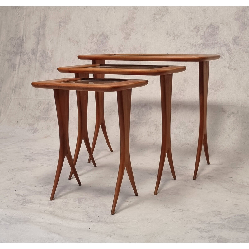 Vintage nesting tables by Raphaël Raffel, 1955