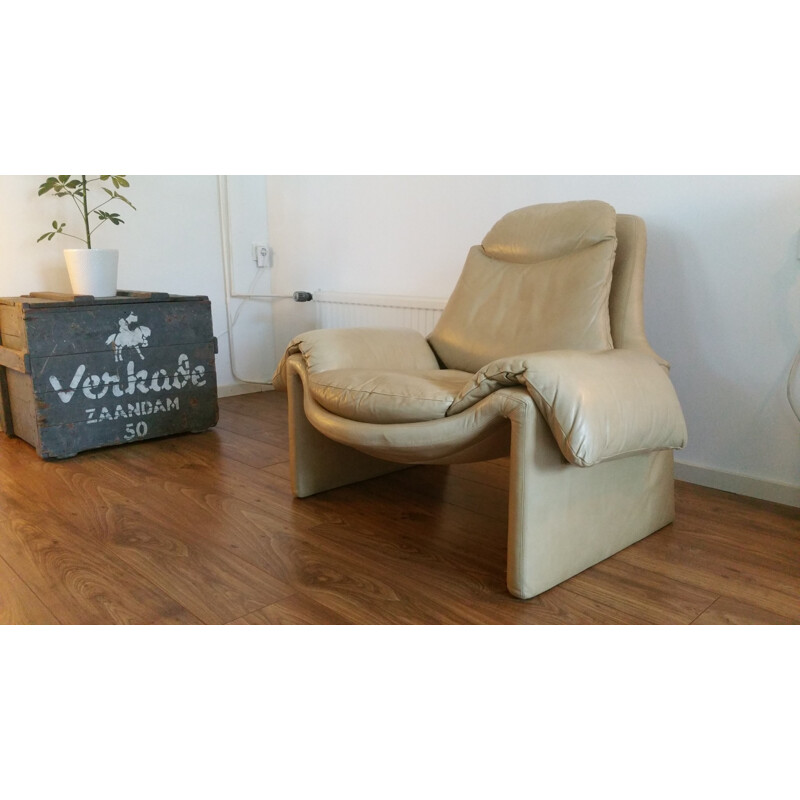 Saporiti leather armchair, Vittorio INTROINI - 1970s