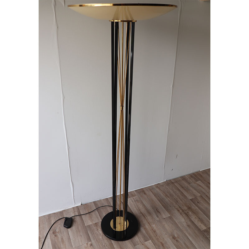 Vintage Italiaanse vloerlamp van metaal en messing, 1950