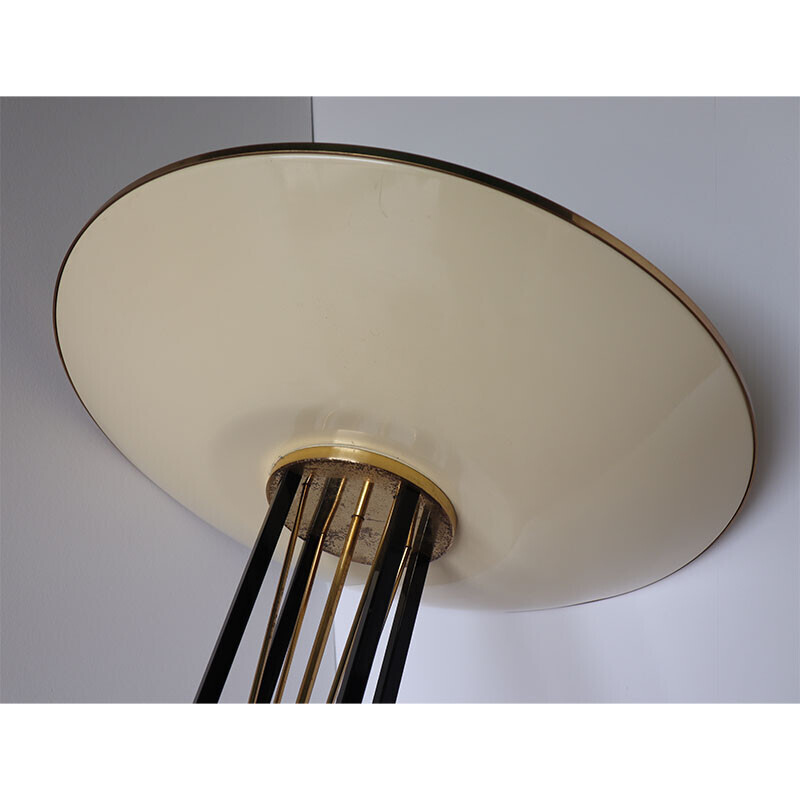 Lampadaire vintage italien en métal et laiton, 1950