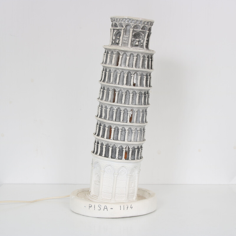 Vintage Tower of Pisa table lamp, Italy 1960s