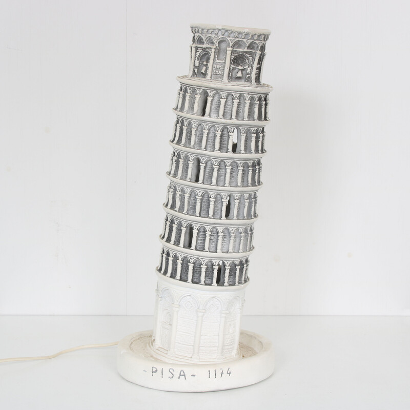 Lampada da tavolo vintage Torre di Pisa, Italia 1960