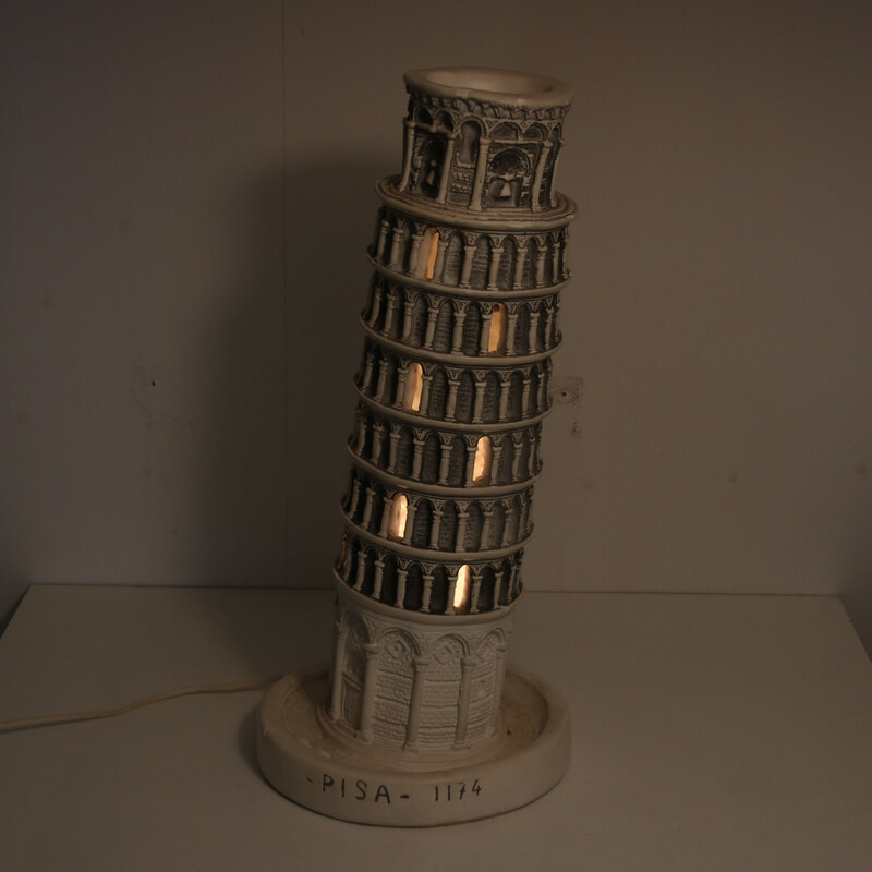 Lampada da tavolo vintage Torre di Pisa, Italia 1960