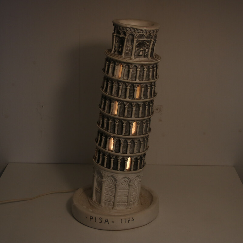 Vintage Tower of Pisa table lamp, Italy 1960s