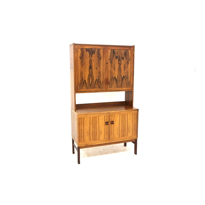 Vintage rosewood bar cabinet in 2 parts, Sweden 1960