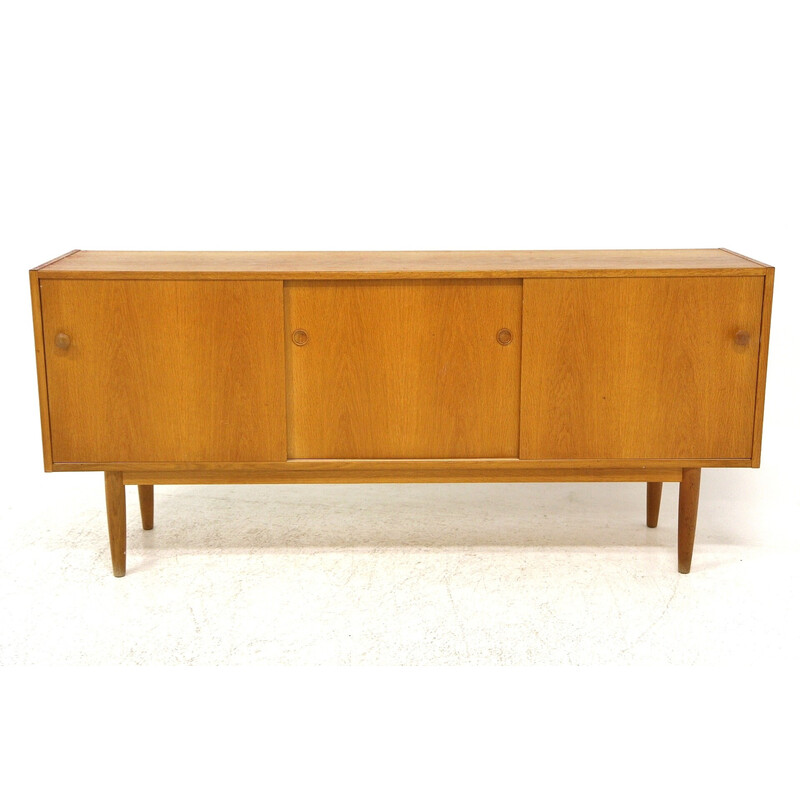 Credenza vintage in rovere con ante scorrevoli, Svezia 1960