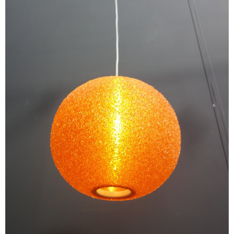 Suspension vintage en acrylique orange par John et Sylvia Reid pour Rotaflex, Angleterre, 1960