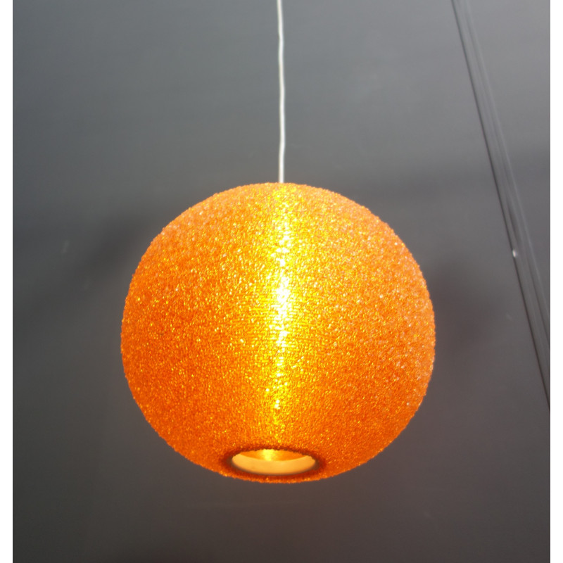 Vintage orange acrylic pendant lamp by John and Sylvia Reid for Rotaflex, Engeland 1960s