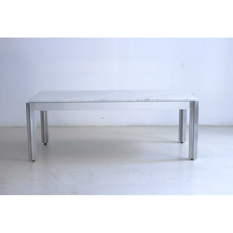Table Basse blanche en marbre, George CIANCIMINO - 1970