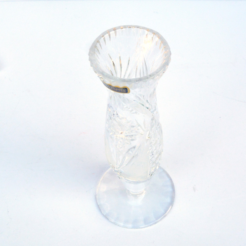 Vaso de cristal Vintage de Hsk Violetta, Polónia 1980s