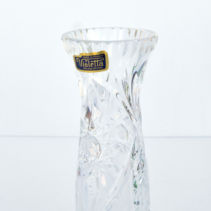Vase vintage en cristal de Hsk Violetta, Pologne 1980