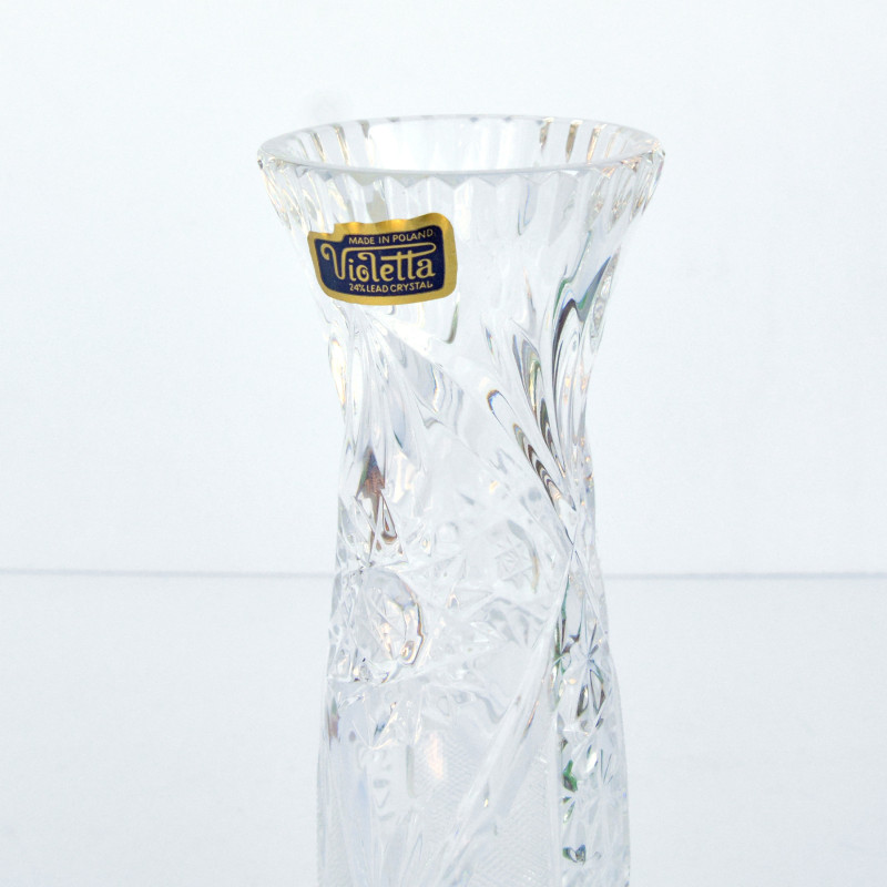 Vintage crystal vase by Hsk Violetta, Poland 1980s